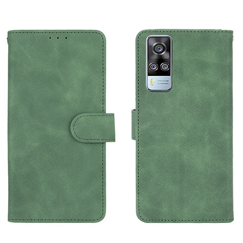 Custodia Portafoglio In Pelle Cover con Supporto L01Z per Vivo Y31 (2021) Verde