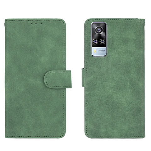 Custodia Portafoglio In Pelle Cover con Supporto L01Z per Vivo Y51 (2021) Verde