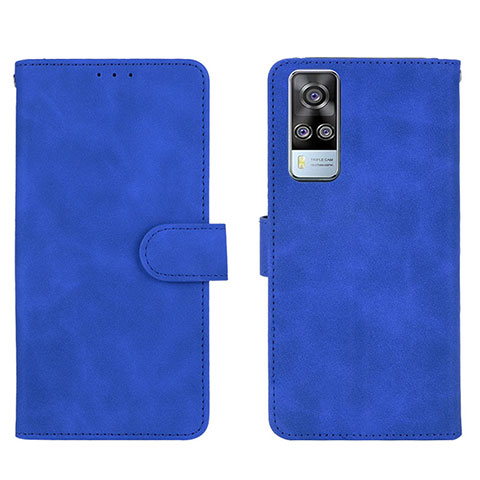 Custodia Portafoglio In Pelle Cover con Supporto L01Z per Vivo Y51A Blu