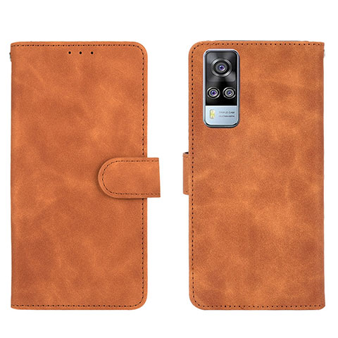 Custodia Portafoglio In Pelle Cover con Supporto L01Z per Vivo Y53s NFC Marrone