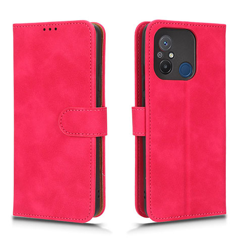 Custodia Portafoglio In Pelle Cover con Supporto L01Z per Xiaomi Poco C55 Rosa Caldo