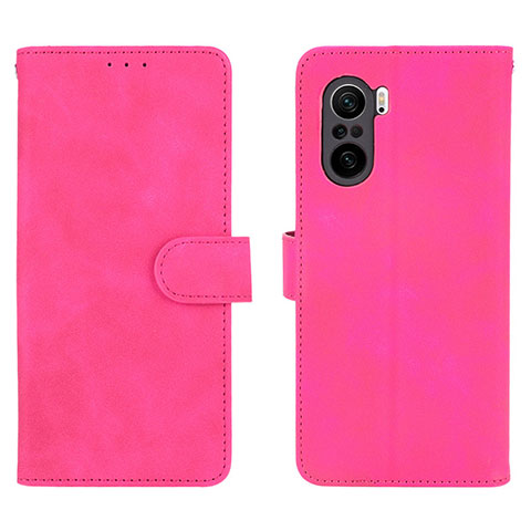 Custodia Portafoglio In Pelle Cover con Supporto L01Z per Xiaomi Poco F3 5G Rosa Caldo