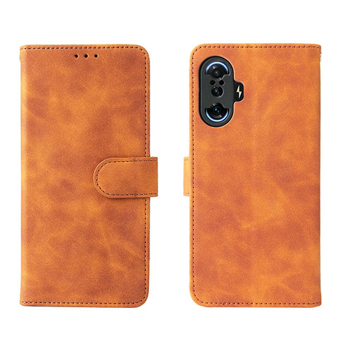 Custodia Portafoglio In Pelle Cover con Supporto L01Z per Xiaomi Poco F3 GT 5G Marrone