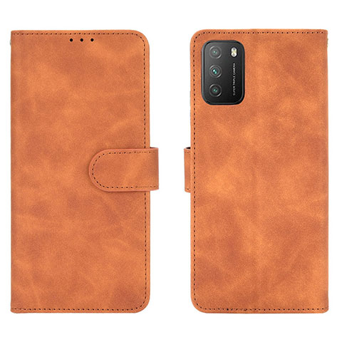 Custodia Portafoglio In Pelle Cover con Supporto L01Z per Xiaomi Poco M3 Marrone