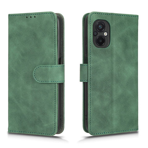Custodia Portafoglio In Pelle Cover con Supporto L01Z per Xiaomi Poco M5 4G Verde