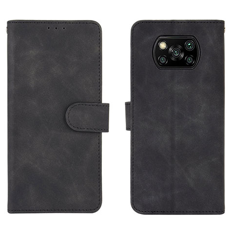 Custodia Portafoglio In Pelle Cover con Supporto L01Z per Xiaomi Poco X3 NFC Nero