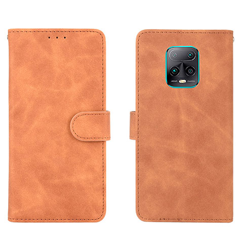 Custodia Portafoglio In Pelle Cover con Supporto L01Z per Xiaomi Redmi 10X Pro 5G Marrone