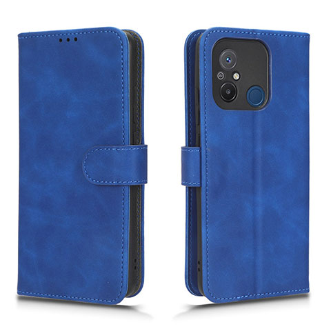 Custodia Portafoglio In Pelle Cover con Supporto L01Z per Xiaomi Redmi 12C 4G Blu