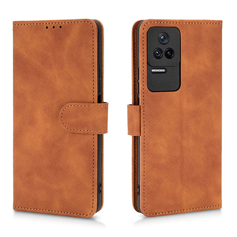 Custodia Portafoglio In Pelle Cover con Supporto L01Z per Xiaomi Redmi K40S 5G Marrone