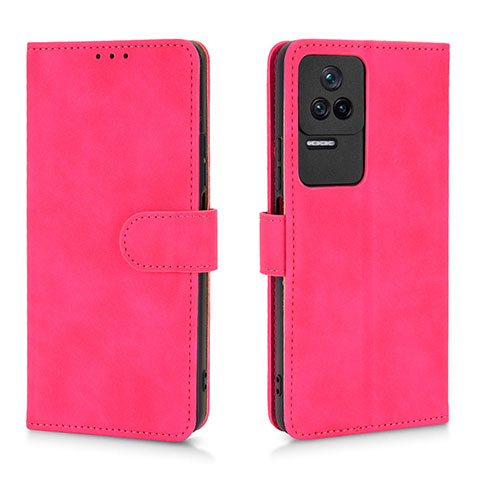 Custodia Portafoglio In Pelle Cover con Supporto L01Z per Xiaomi Redmi K40S 5G Rosa Caldo