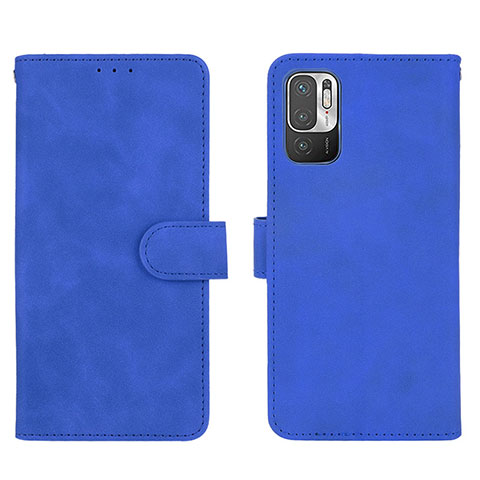 Custodia Portafoglio In Pelle Cover con Supporto L01Z per Xiaomi Redmi Note 10 5G Blu