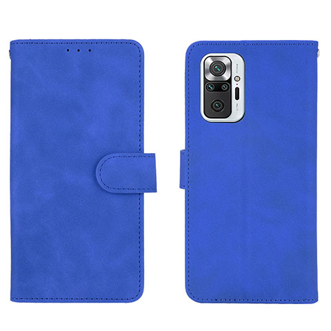 Custodia Portafoglio In Pelle Cover con Supporto L01Z per Xiaomi Redmi Note 10 Pro 4G Blu