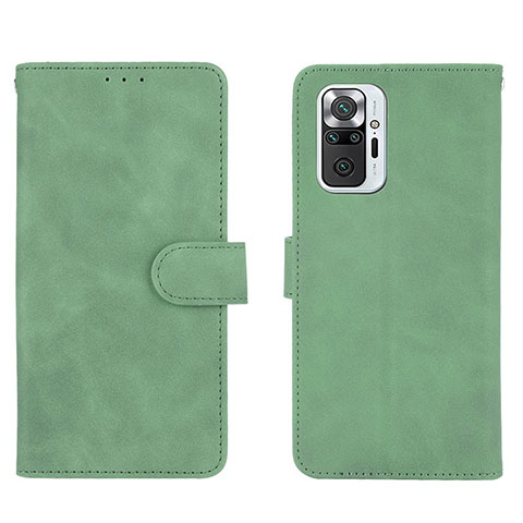 Custodia Portafoglio In Pelle Cover con Supporto L01Z per Xiaomi Redmi Note 10 Pro 4G Verde