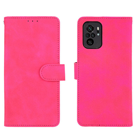 Custodia Portafoglio In Pelle Cover con Supporto L01Z per Xiaomi Redmi Note 10S 4G Rosa Caldo