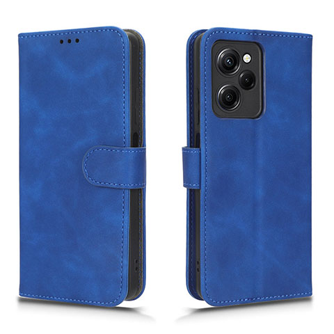 Custodia Portafoglio In Pelle Cover con Supporto L01Z per Xiaomi Redmi Note 12 Pro Speed 5G Blu