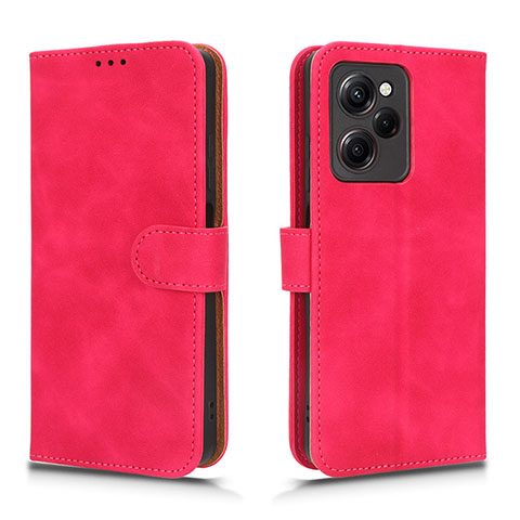 Custodia Portafoglio In Pelle Cover con Supporto L01Z per Xiaomi Redmi Note 12 Pro Speed 5G Rosa Caldo
