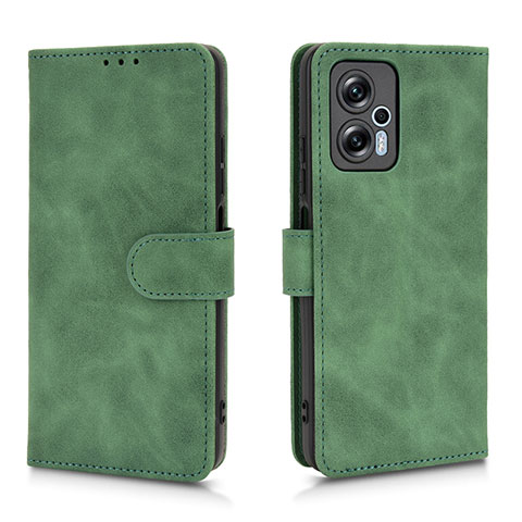 Custodia Portafoglio In Pelle Cover con Supporto L01Z per Xiaomi Redmi Note 12T Pro 5G Verde