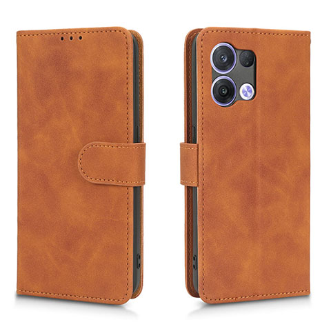 Custodia Portafoglio In Pelle Cover con Supporto L01Z per Xiaomi Redmi Note 13 Pro 5G Marrone