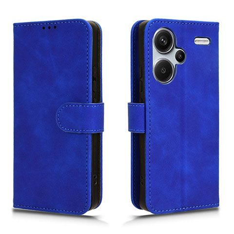 Custodia Portafoglio In Pelle Cover con Supporto L01Z per Xiaomi Redmi Note 13 Pro+ Plus 5G Blu