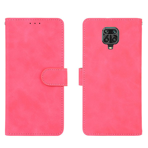Custodia Portafoglio In Pelle Cover con Supporto L01Z per Xiaomi Redmi Note 9 Pro Max Rosa Caldo