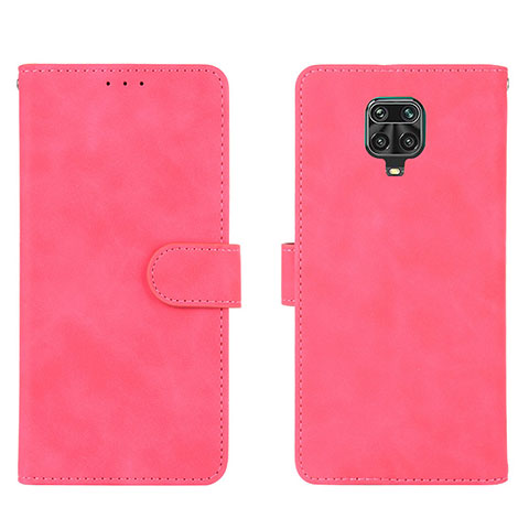 Custodia Portafoglio In Pelle Cover con Supporto L01Z per Xiaomi Redmi Note 9 Pro Rosa Caldo