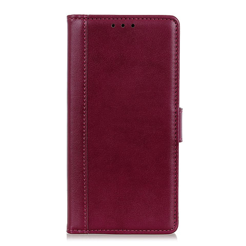 Custodia Portafoglio In Pelle Cover con Supporto L02 per Alcatel 1S (2019) Rosso