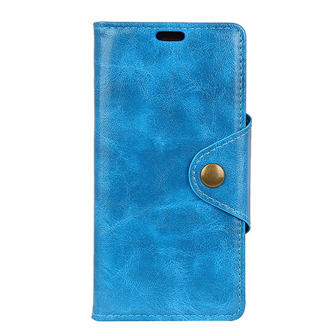 Custodia Portafoglio In Pelle Cover con Supporto L02 per Alcatel 3 Blu