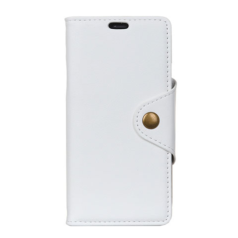 Custodia Portafoglio In Pelle Cover con Supporto L02 per Alcatel 5V Bianco