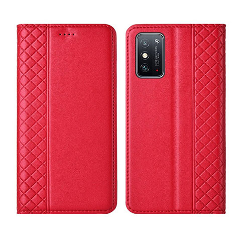 Custodia Portafoglio In Pelle Cover con Supporto L02 per Huawei Honor X10 Max 5G Rosso