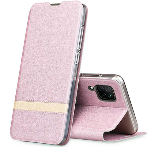 Custodia Portafoglio In Pelle Cover con Supporto L02 per Huawei Nova 7i Oro Rosa