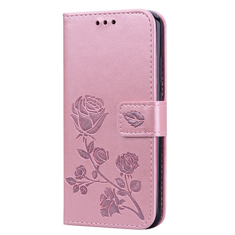 Custodia Portafoglio In Pelle Cover con Supporto L02 per Huawei P20 Lite Oro Rosa