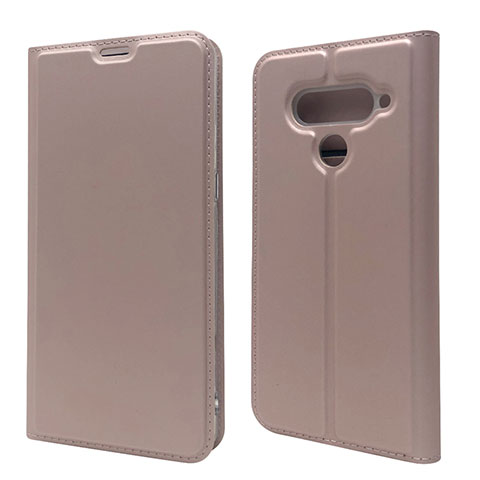 Custodia Portafoglio In Pelle Cover con Supporto L02 per LG V50 ThinQ 5G Oro Rosa