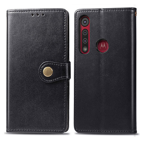 Custodia Portafoglio In Pelle Cover con Supporto L02 per Motorola Moto G8 Play Nero