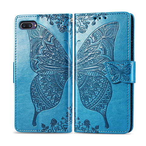 Custodia Portafoglio In Pelle Cover con Supporto L02 per Oppo A12e Cielo Blu