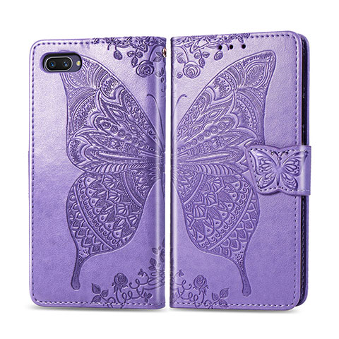 Custodia Portafoglio In Pelle Cover con Supporto L02 per Oppo A12e Lavanda