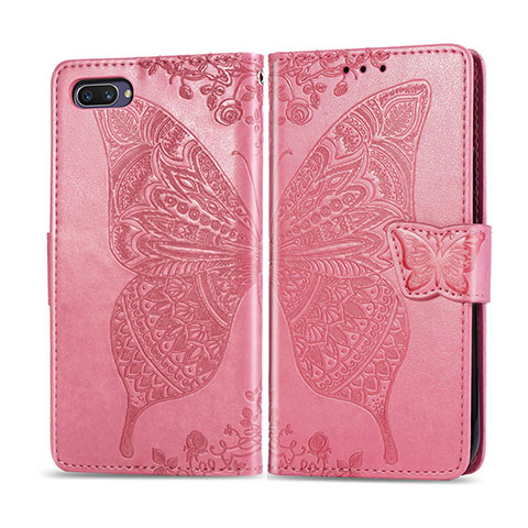 Custodia Portafoglio In Pelle Cover con Supporto L02 per Oppo A5 Rosa