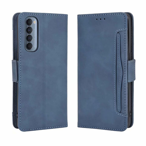 Custodia Portafoglio In Pelle Cover con Supporto L02 per Oppo Reno4 Pro 4G Blu