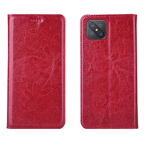 Custodia Portafoglio In Pelle Cover con Supporto L02 per Oppo Reno4 Z 5G Rosso