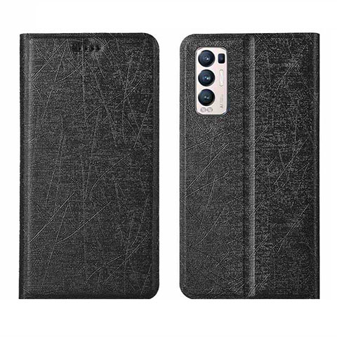 Custodia Portafoglio In Pelle Cover con Supporto L02 per Oppo Reno5 Pro+ Plus 5G Nero