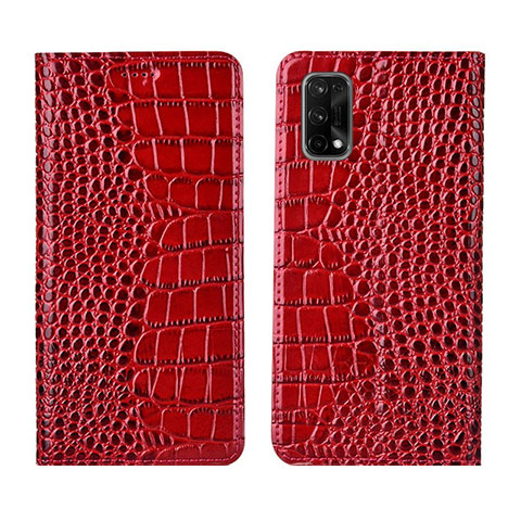 Custodia Portafoglio In Pelle Cover con Supporto L02 per Realme X7 5G Rosso