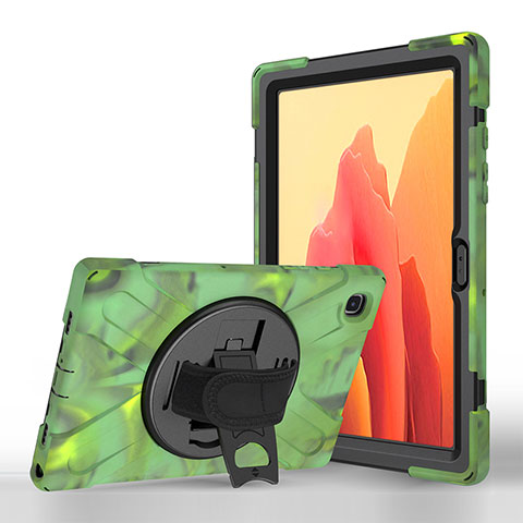 Custodia Portafoglio In Pelle Cover con Supporto L02 per Samsung Galaxy Tab A7 4G 10.4 SM-T505 Verde