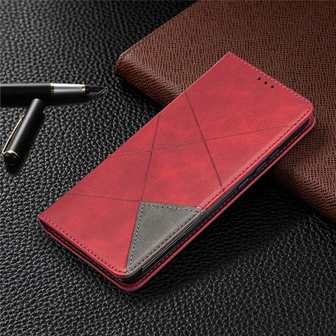 Custodia Portafoglio In Pelle Cover con Supporto L02 per Xiaomi POCO C3 Rosso