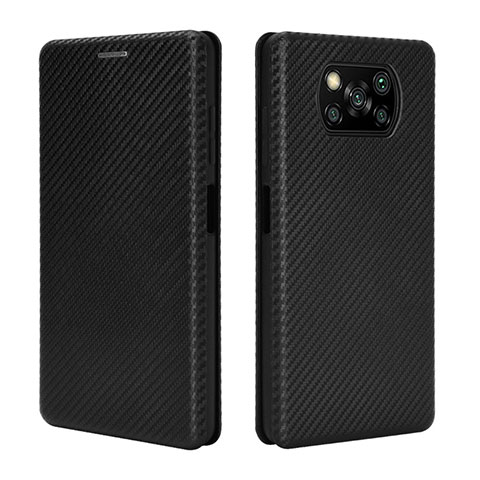 Custodia Portafoglio In Pelle Cover con Supporto L02 per Xiaomi Poco X3 Pro Nero