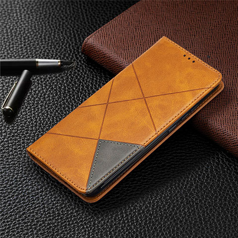 Custodia Portafoglio In Pelle Cover con Supporto L02 per Xiaomi Redmi 9C Arancione