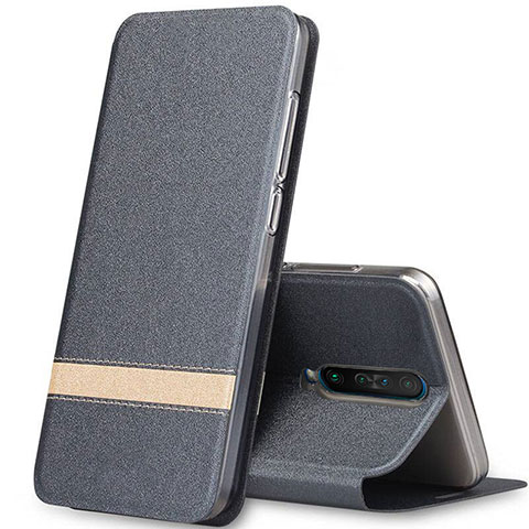 Custodia Portafoglio In Pelle Cover con Supporto L02 per Xiaomi Redmi K30 5G Grigio