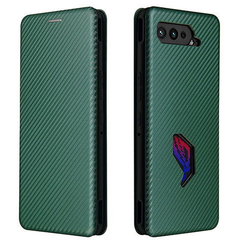 Custodia Portafoglio In Pelle Cover con Supporto L02Z per Asus ROG Phone 5s Pro Verde