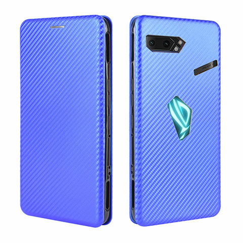 Custodia Portafoglio In Pelle Cover con Supporto L02Z per Asus ROG Phone II ZS660KL Blu