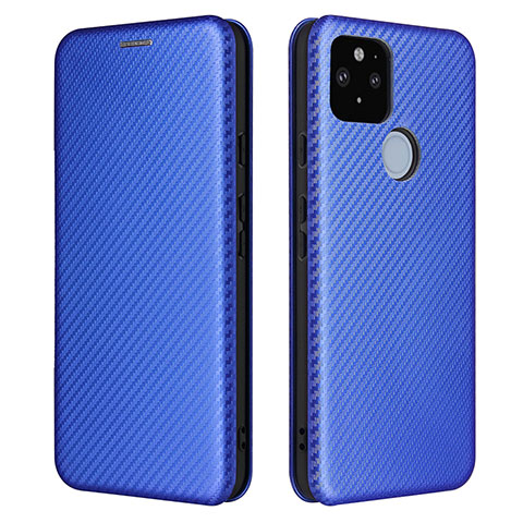 Custodia Portafoglio In Pelle Cover con Supporto L02Z per Google Pixel 5a 5G Blu