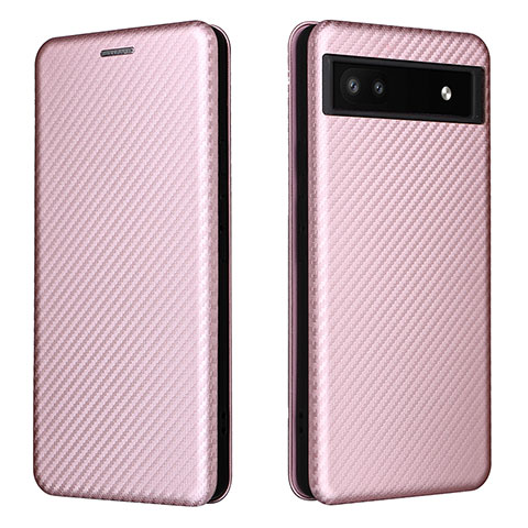 Custodia Portafoglio In Pelle Cover con Supporto L02Z per Google Pixel 6a 5G Oro Rosa