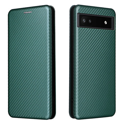 Custodia Portafoglio In Pelle Cover con Supporto L02Z per Google Pixel 6a 5G Verde